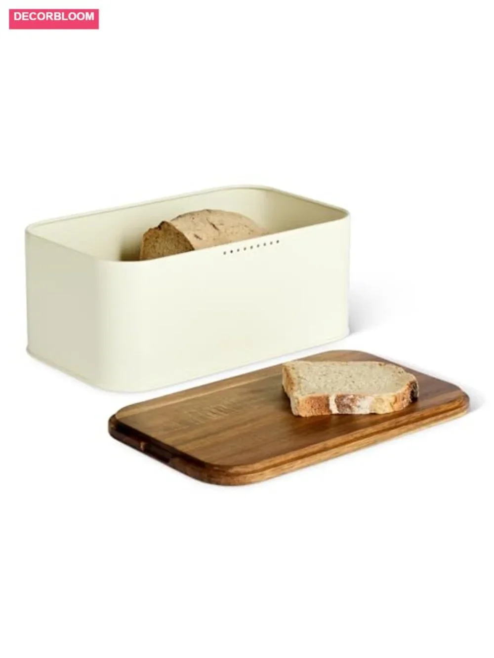 Carbon Steel Bread Box with Acacia Wood Cutting Board Lid